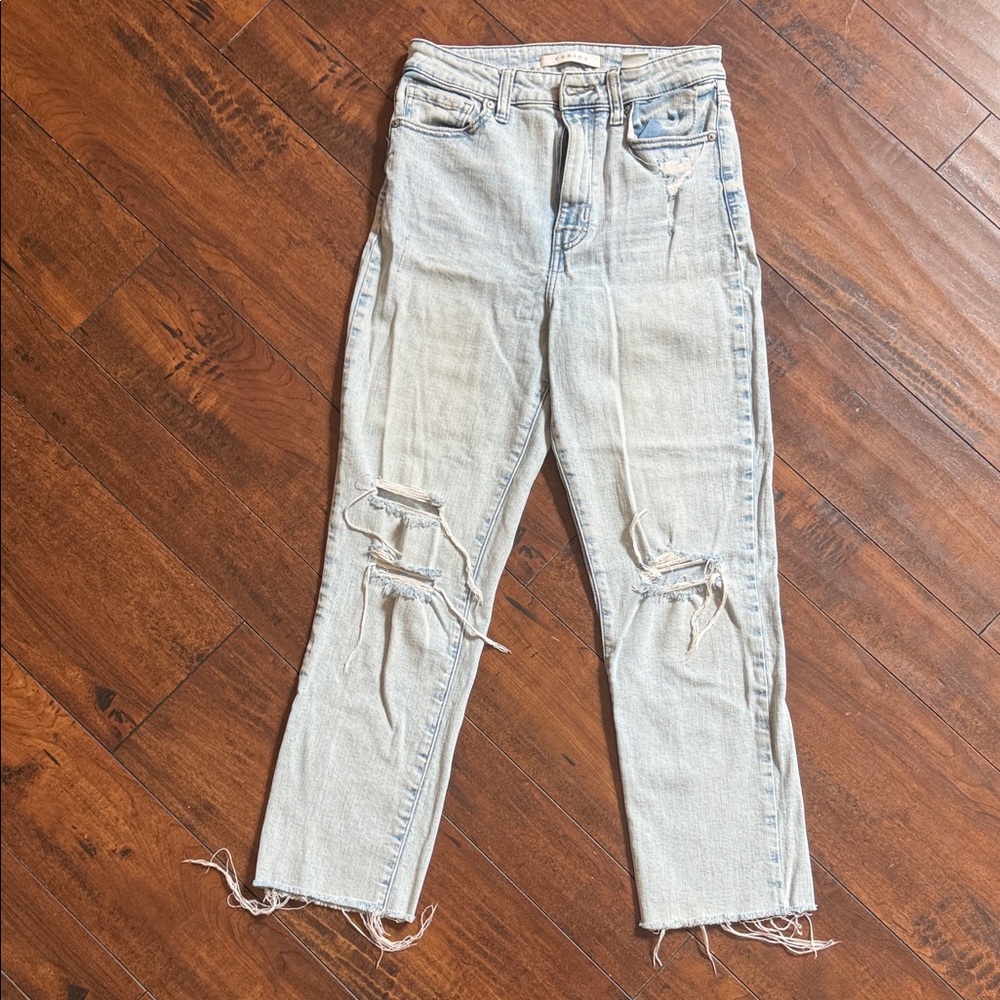 Eunina Light Blue Distressed Ankle Jeans